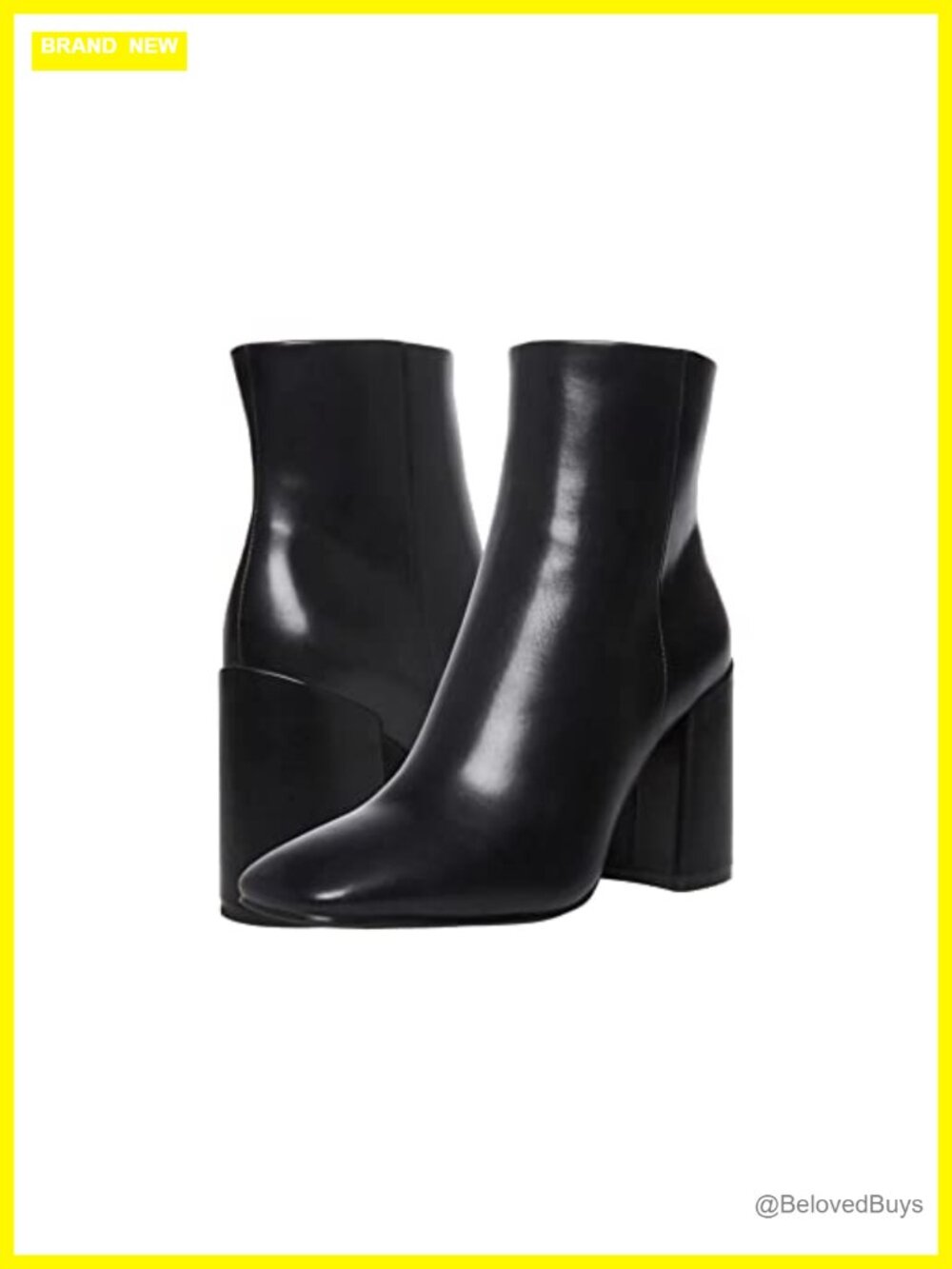 Square Toe Block Heel Ankle Bootie with Zipper Closure